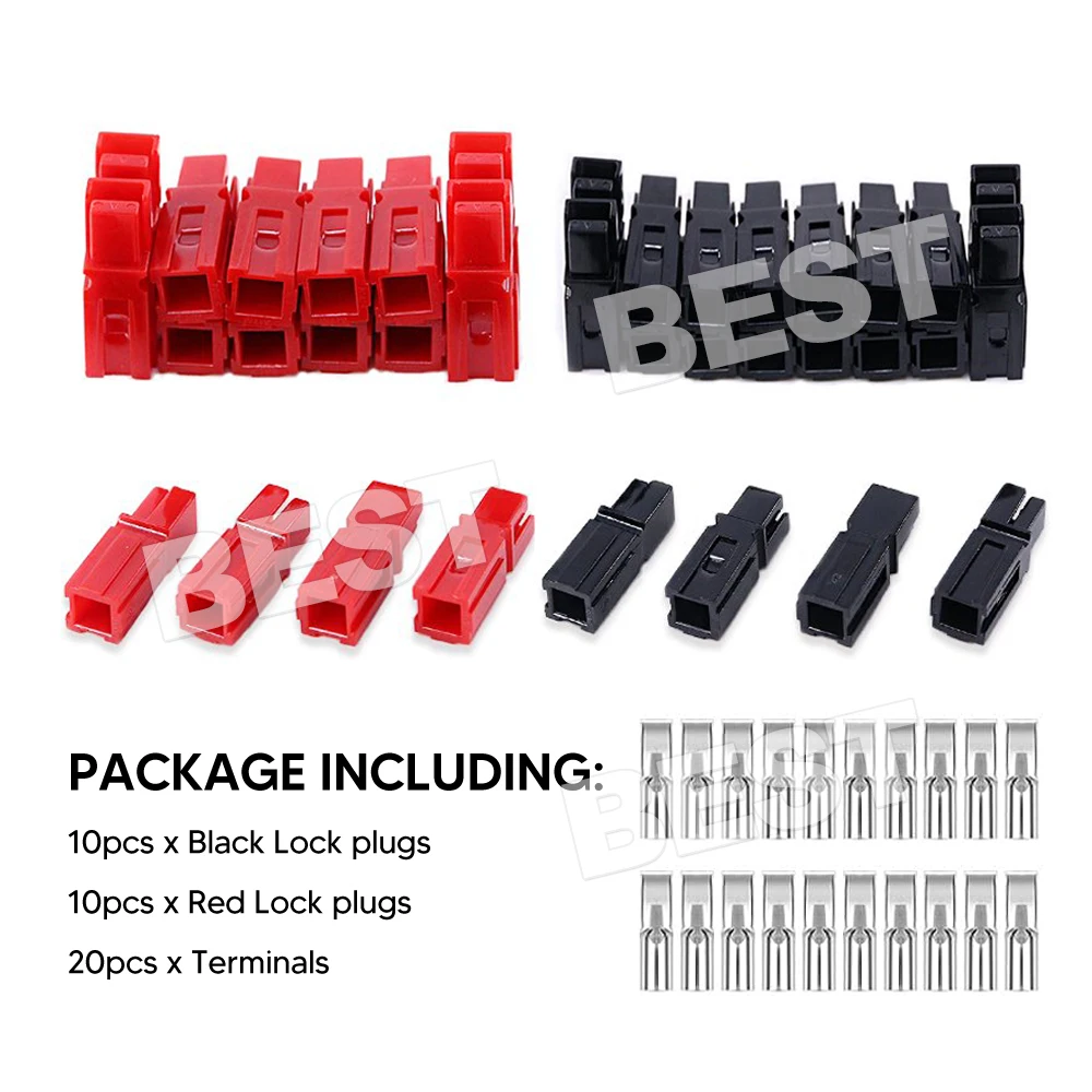 20pcs Mini Connectors For Anderson Style Plug With Red And Black Single Pole