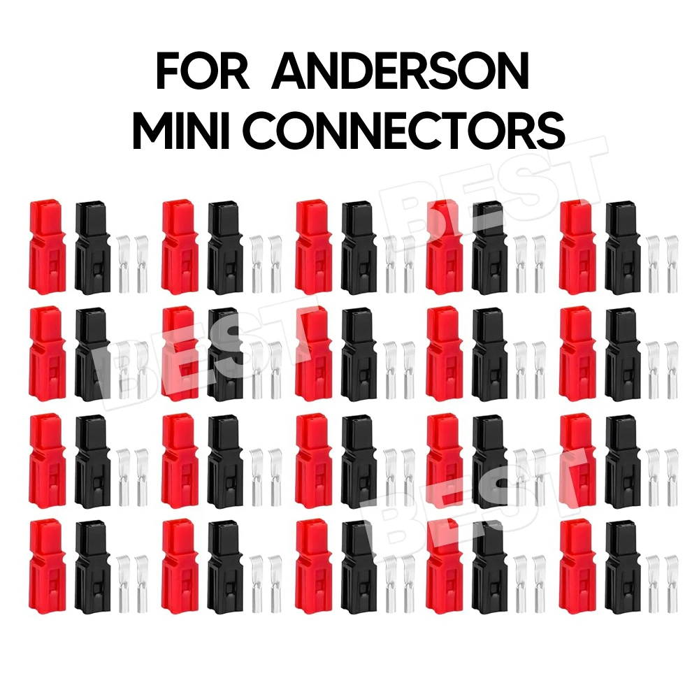 20pcs Mini Connectors For Anderson Style Plug With Red And Black Single Pole
