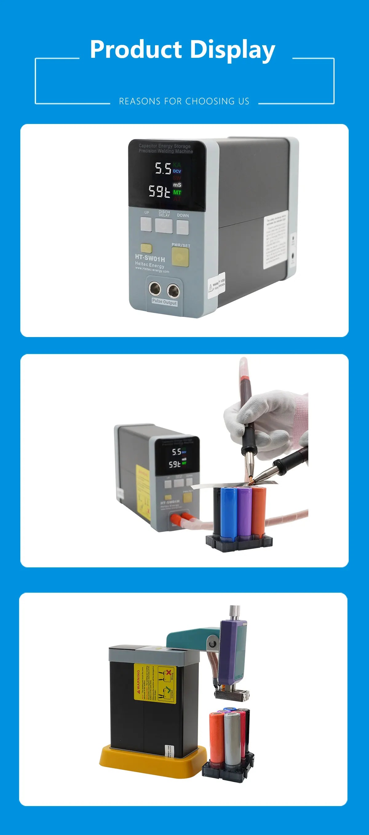 Professional 3500A Spot Welder 19.8KW HT-SW01H for 18650/LiFePO4 Battery AT/MT Mode 5-6V Adj Aluminum/Nickel/Steel DIY Kit