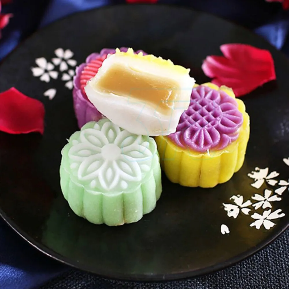 100g 10 Flower Stamps Round Pastry Moon Cake Mold Mould Cookies Mooncake Decor
