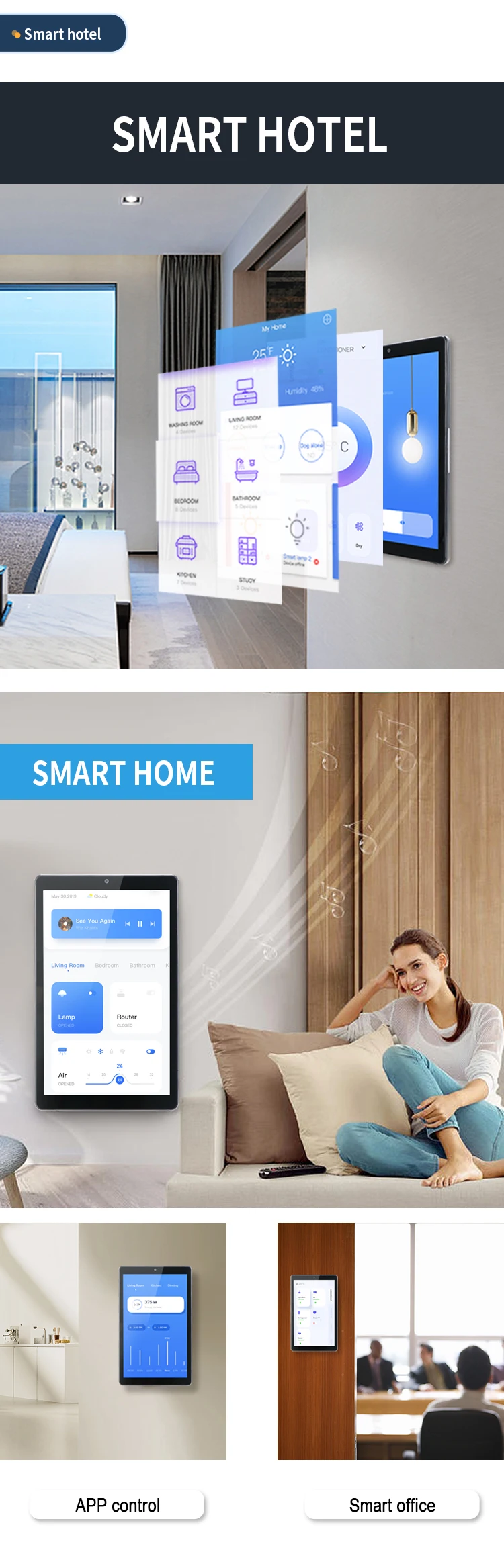 2026 YC-SM08P Cheap Price Poe RJ45 Wifi 8 Inch in Wall Industrial Android Tablet Support 86 Size Wall Box Smart Home Panel