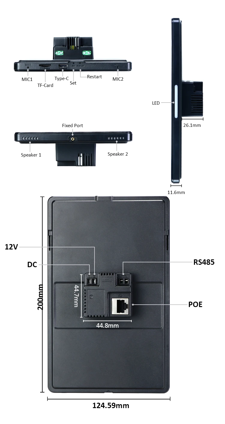 2026 YC-SM08P Cheap Price Poe RJ45 Wifi 8 Inch in Wall Industrial Android Tablet Support 86 Size Wall Box Smart Home Panel