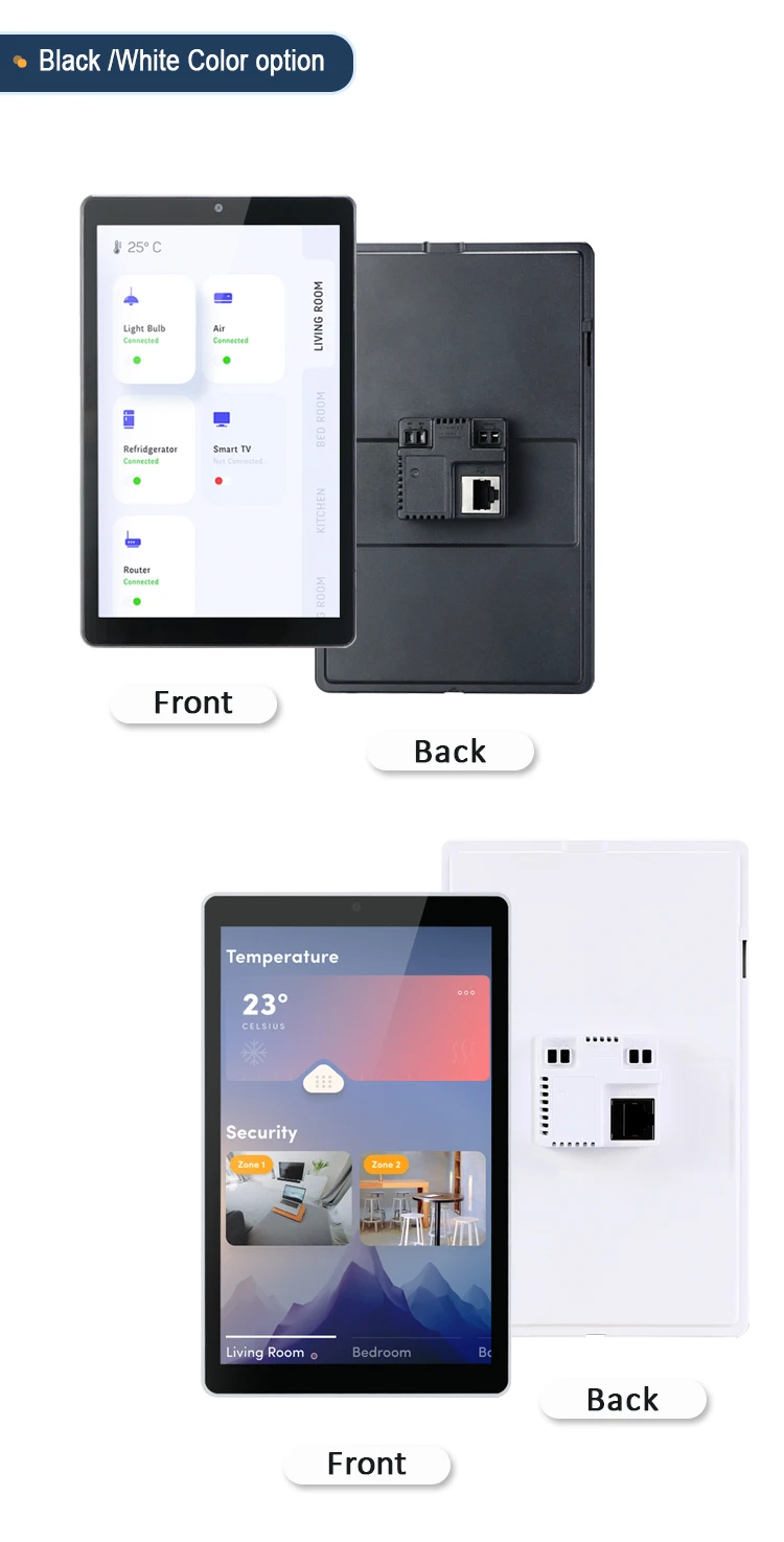 2026 YC-SM08P Cheap Price Poe RJ45 Wifi 8 Inch in Wall Industrial Android Tablet Support 86 Size Wall Box Smart Home Panel