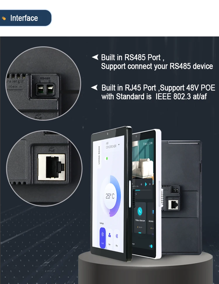 2026 YC-SM08P Cheap Price Poe RJ45 Wifi 8 Inch in Wall Industrial Android Tablet Support 86 Size Wall Box Smart Home Panel