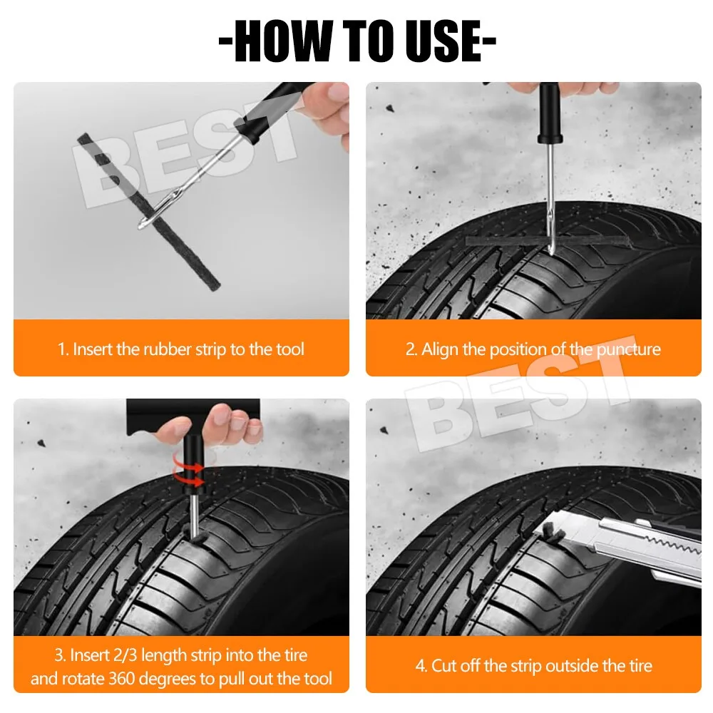 50pc Tyre Repair Plugs Car Tire Puncture Recovery Tyre Tubeless Seal Plugs Strip