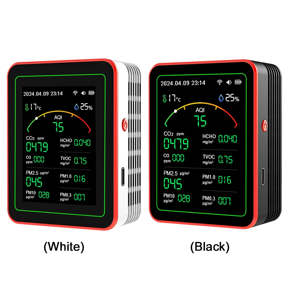 15-in-1 WiFi Smart Air Quality Monitor Tester CO/CO2/HCHO/TVOC/PM0.3/PM1.0/PM2.5/PM10/Temperature/Humidity APP Control Detector