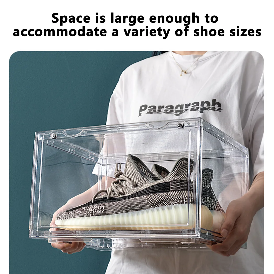 PORIYA Premium Sneaker Display Shoe Box Storage Clear Acrylic Boxes Side Stackable AU