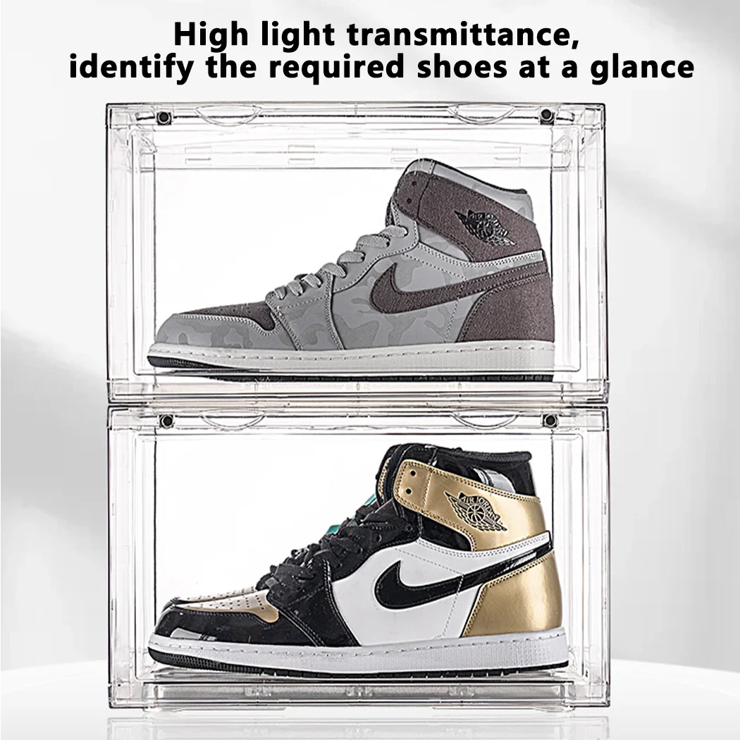 PORIYA Premium Sneaker Display Shoe Box Storage Clear Acrylic Boxes Side Stackable AU