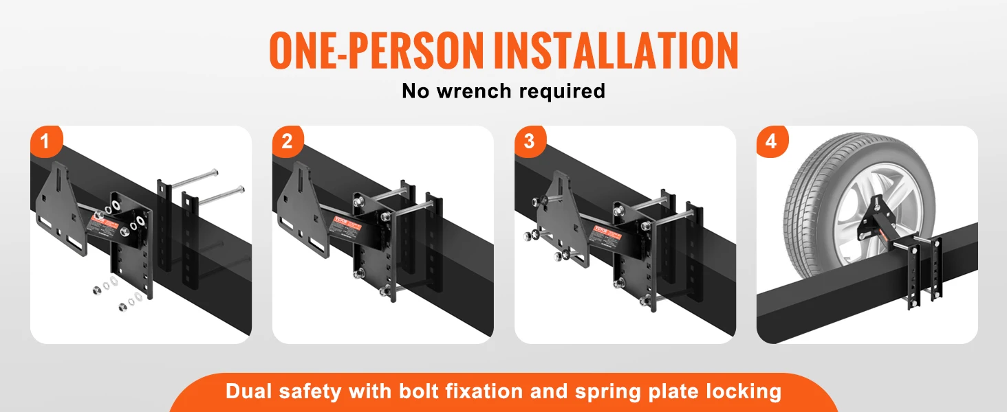 SucceBuy 160lbs Spare Tire Carrier with Mounting Screws Bracket Lugs On Bolt Patterns Tire Mount Wheel Holder for Trailers RV
