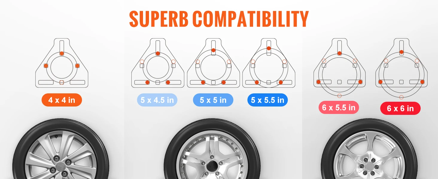 SucceBuy 160lbs Spare Tire Carrier with Mounting Screws Bracket Lugs On Bolt Patterns Tire Mount Wheel Holder for Trailers RV