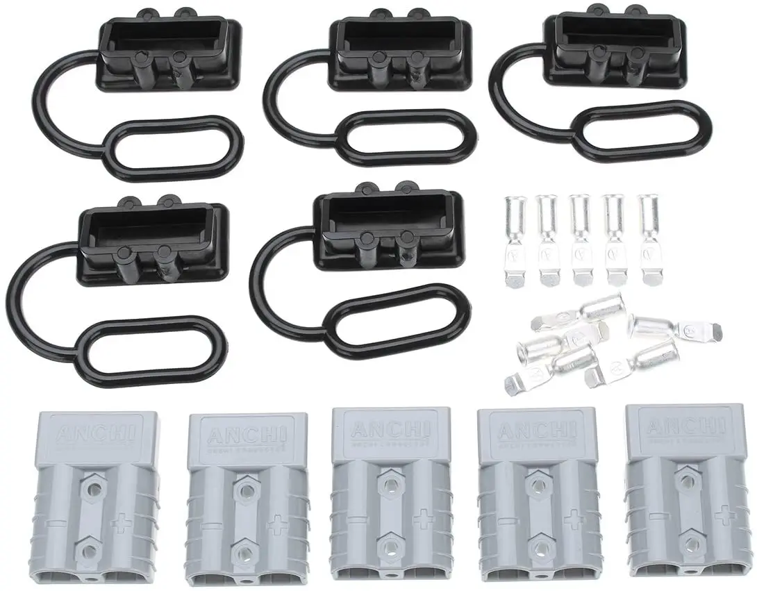 5x For Anderson Plug Cover Dust Cap Style Connectors 50AMP Battery Caravn Black