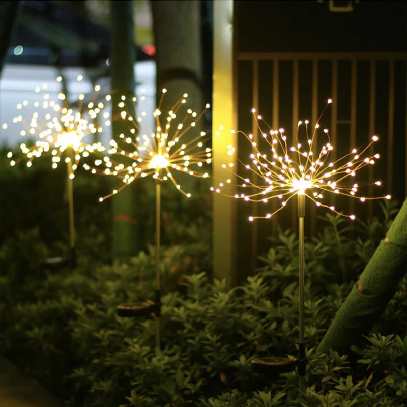 12pcs Solar Multi-Color Garden Lights,90LED Starburst String Lights,8-Mode,Wedding Christmas, Studio Lights for Party Festival