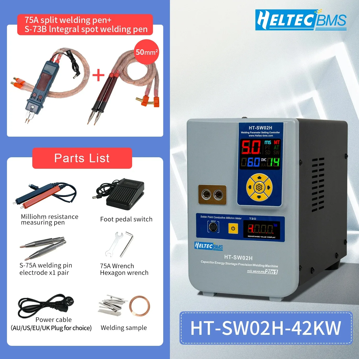 21KW36KW42KW Capacitor Storage Battery Spot Welding Machine/Portable Small Spot Welder Tools LED Digital Display 0.5mm Thickness
