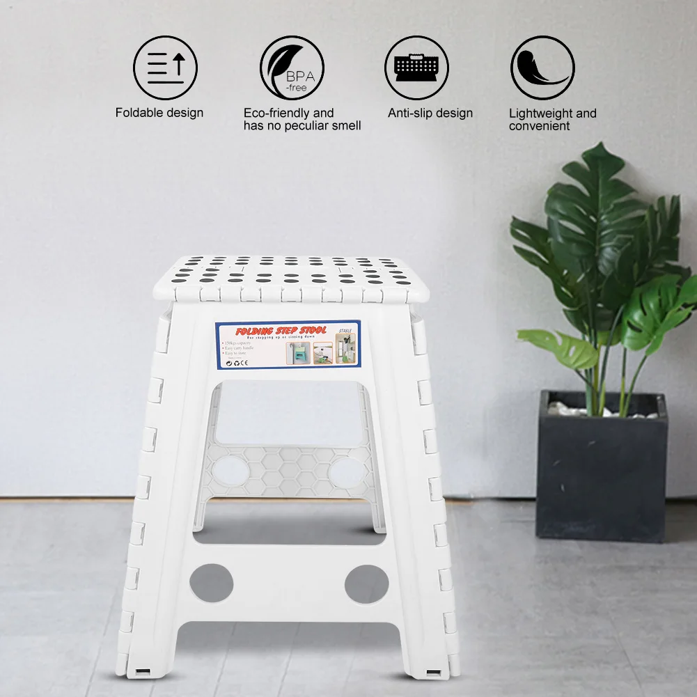 Foldable Stool Portable Stool Portable Living Plastic Dots Folding Step Stool Anti slip Foldable Adults Chair Anti slip Stool