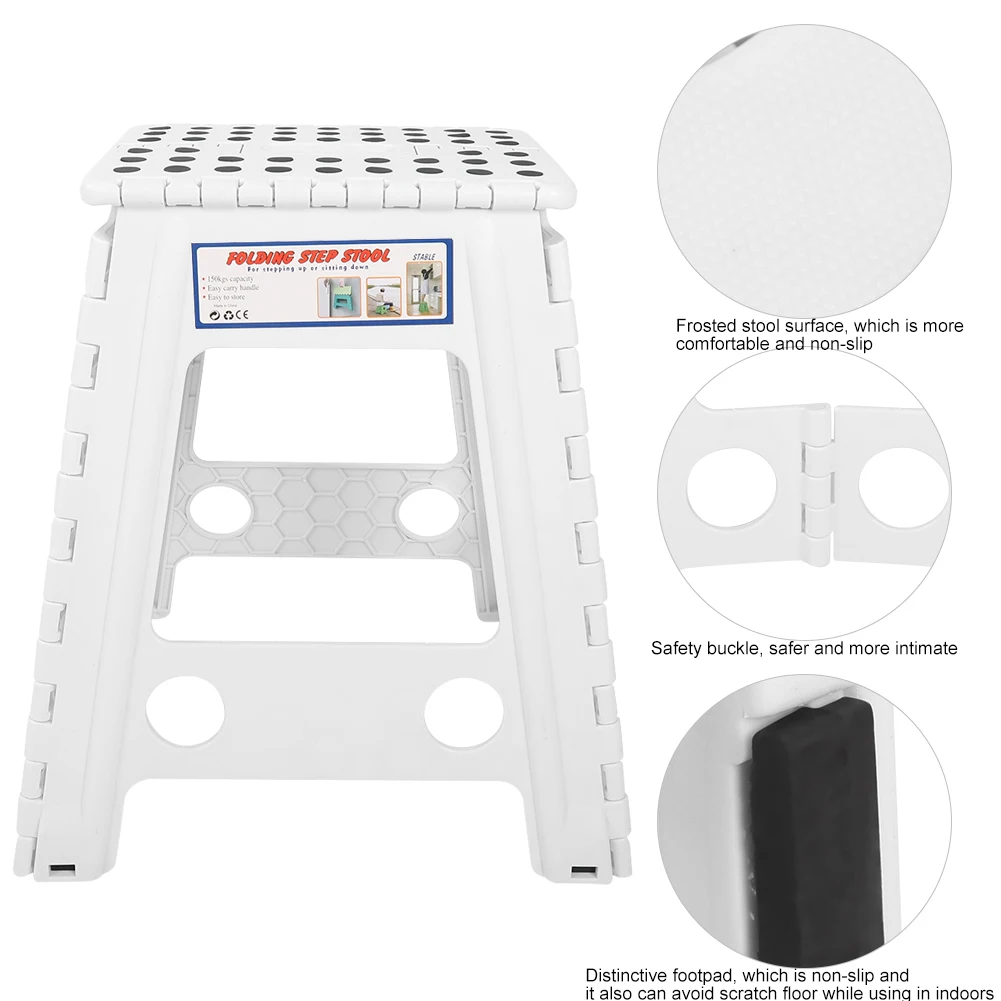 Foldable Stool Portable Stool Portable Living Plastic Dots Folding Step Stool Anti slip Foldable Adults Chair Anti slip Stool