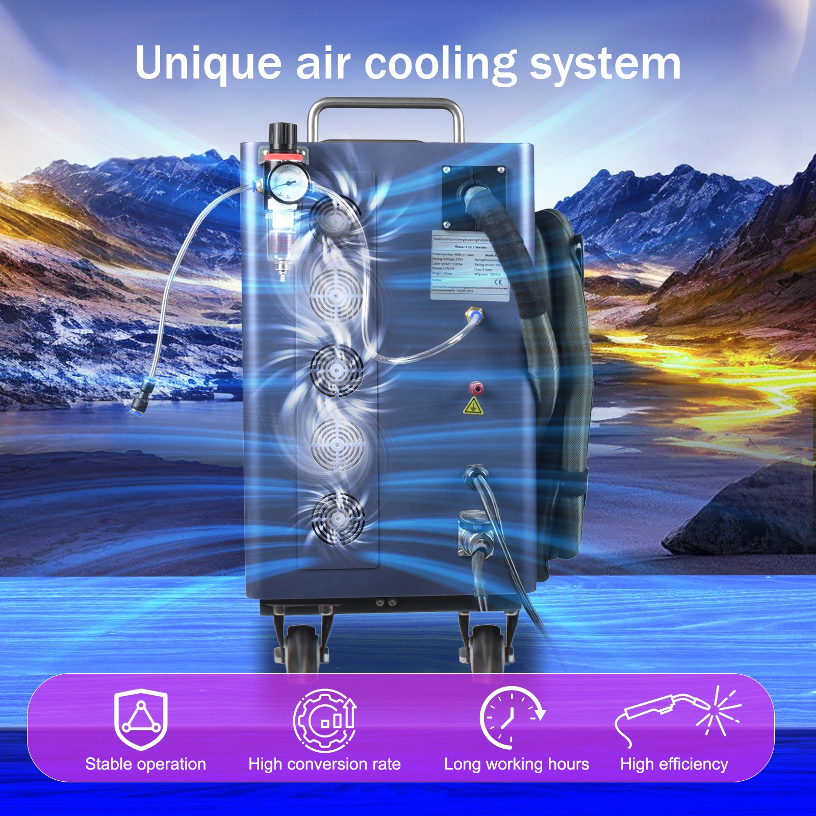 Air Cooled 2000W Laser Welder 4 in 1 Strong Cutting Welding Cleaning for Metal Air Cooling Fiber Laser Welding Machine Solder