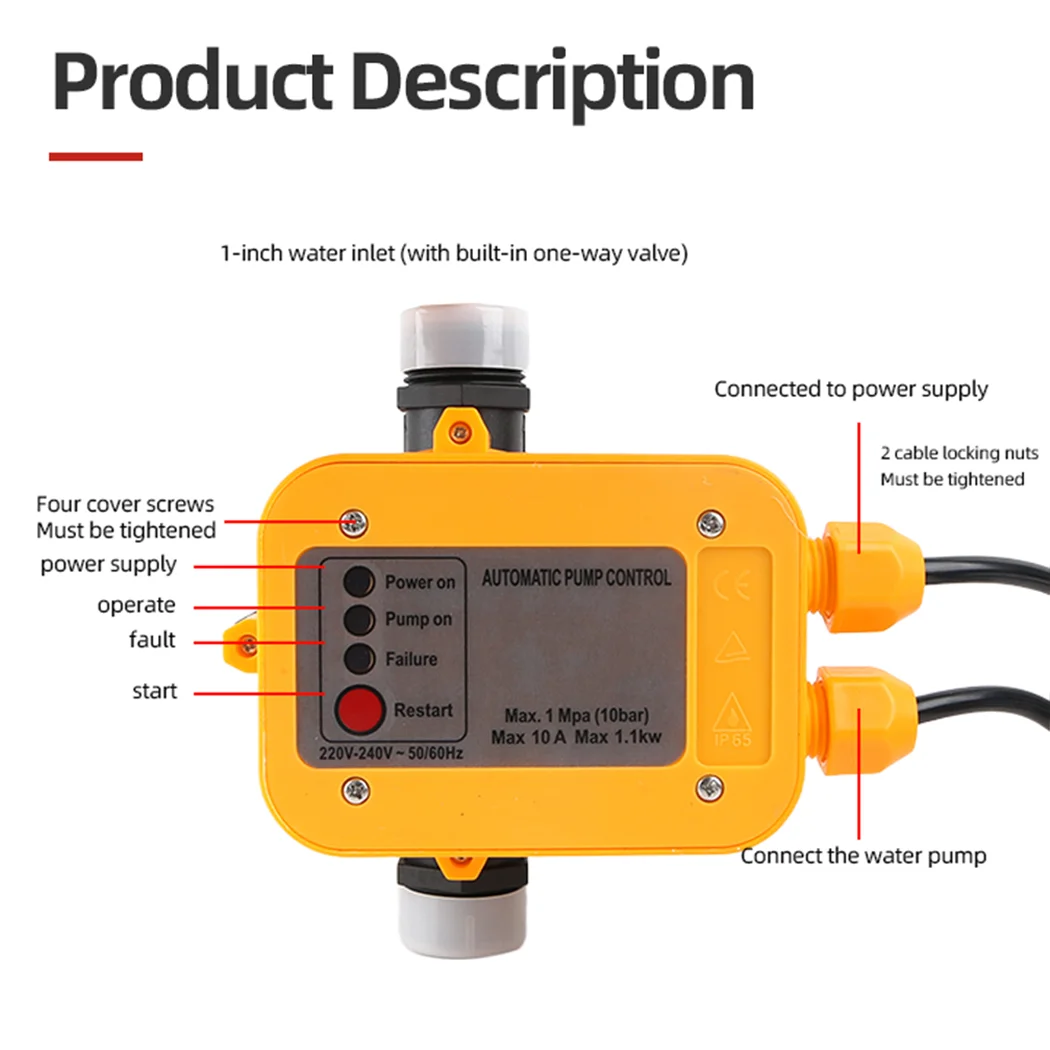 PORIYA Peripheral Water Pump QB60 QB80 Garden Boiler Car Wash Auto Controller