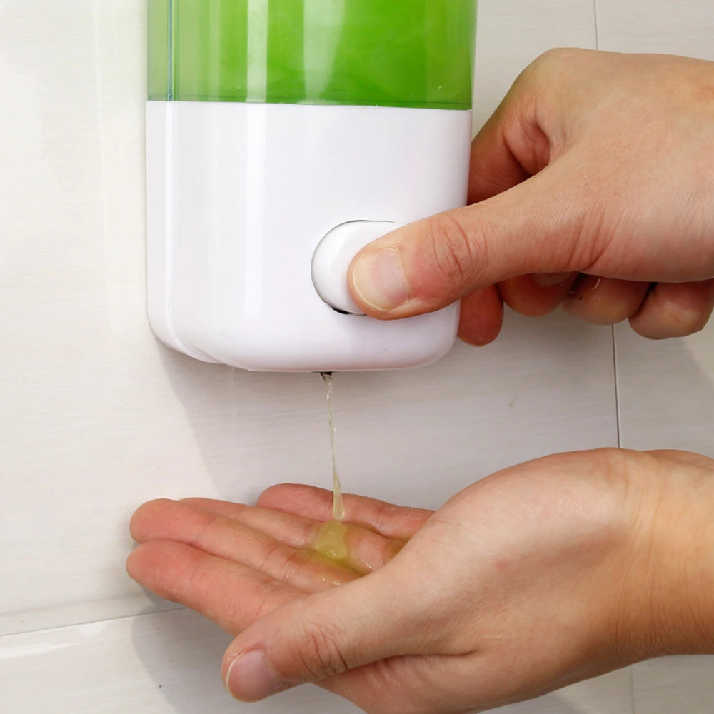 Dispenser Hand Wash 500ml Wall Mount Soap Shampoo Shower Liquid Container Manual