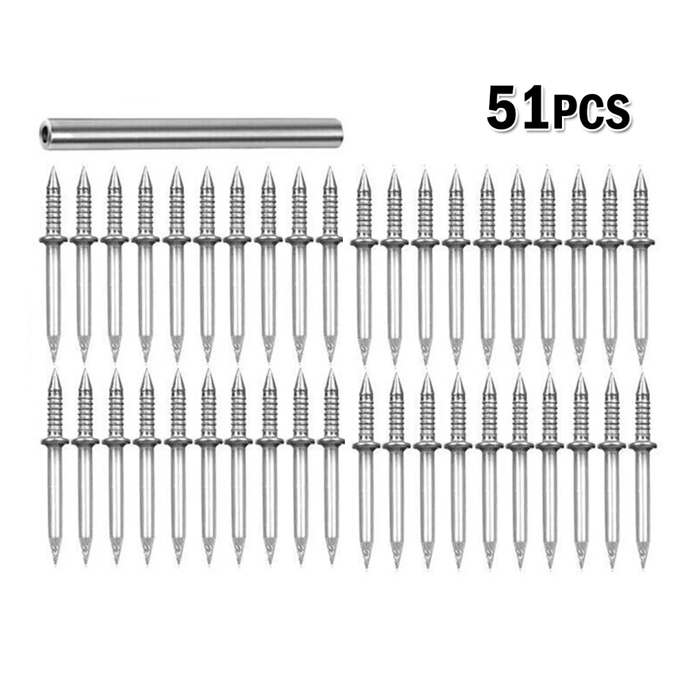 5 sets (51pcs/set) Double-Head Skirting Thread Seamless Nail Double-Headed Nails No Trace
