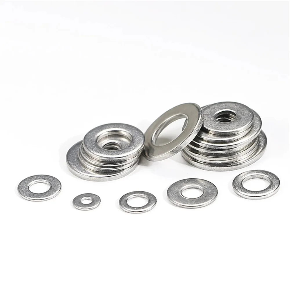 600pcs 304 Stainless Steel Flat Washer Washers Assortment Set Value Kit M2 - M12