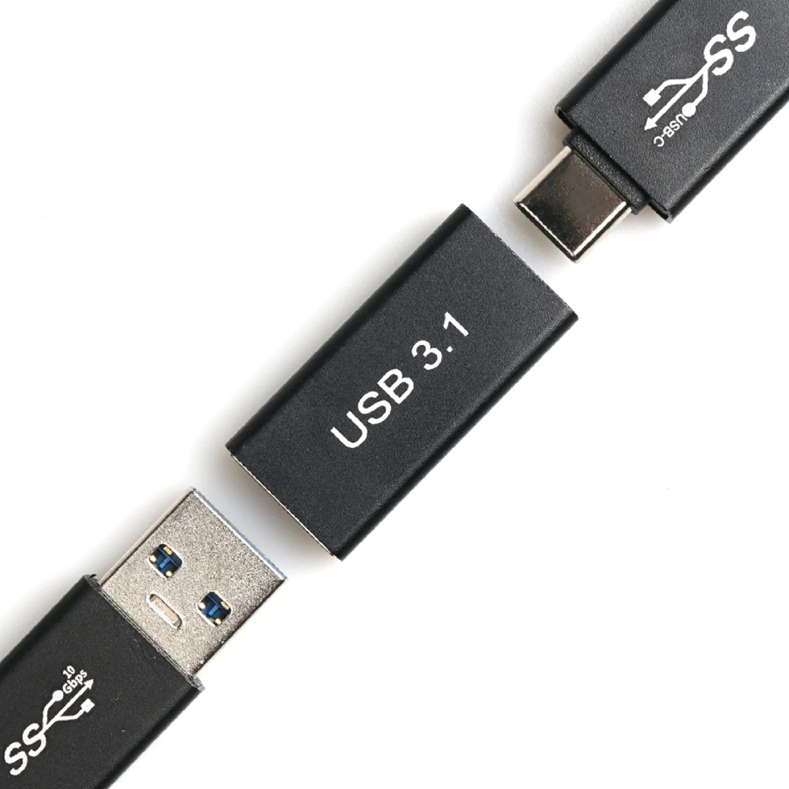 1Pc USB 3.0 Coupler Female to USB Type C Female Adapter 10Gbps Super Speed USB3.0 Type-C Extender Connection Converter