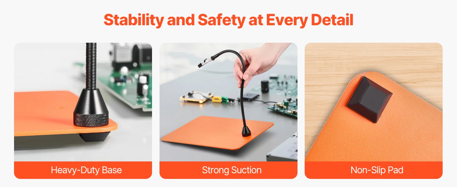 SucceBuy Magnetic Helping Hands Soldering Station4Arms Third Hand Tool 3XLED4PCB Holder 360Hot Air Gun for Electronic Repair