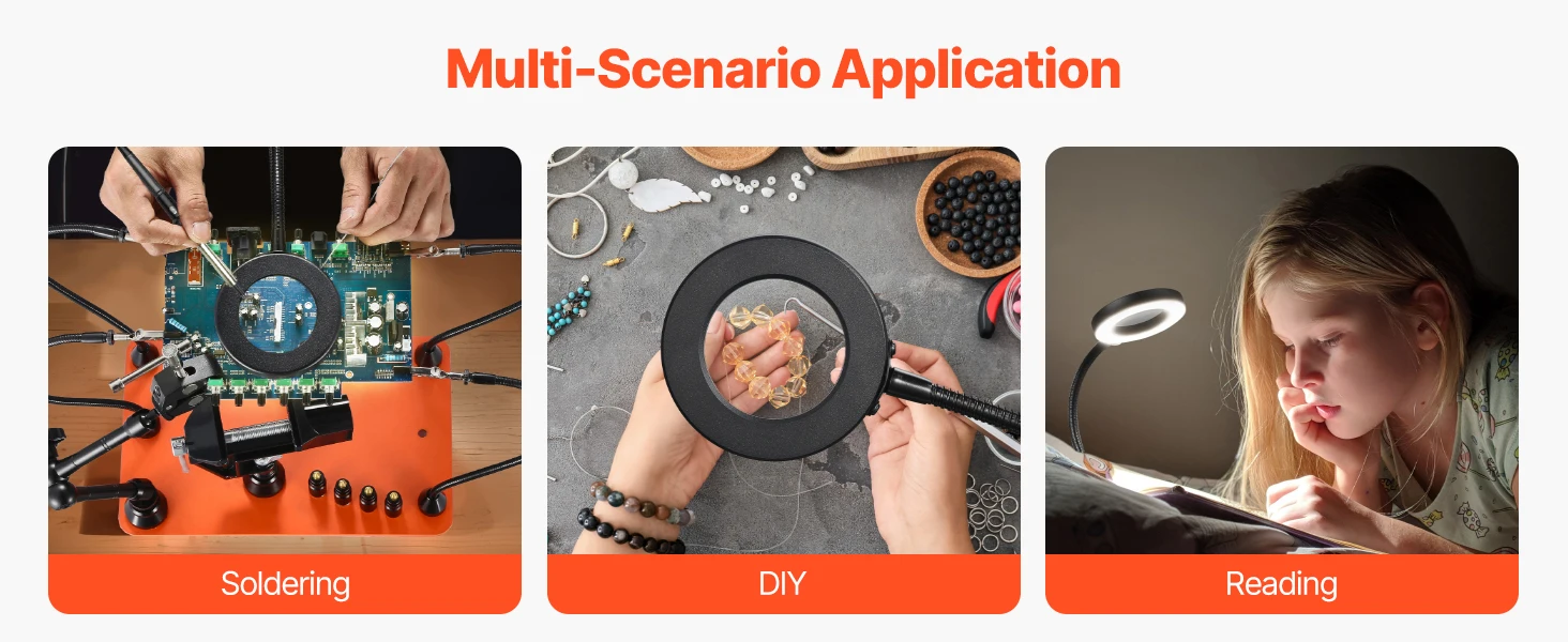 SucceBuy Magnetic Helping Hands Soldering Station4Arms Third Hand Tool 3XLED4PCB Holder 360Hot Air Gun for Electronic Repair