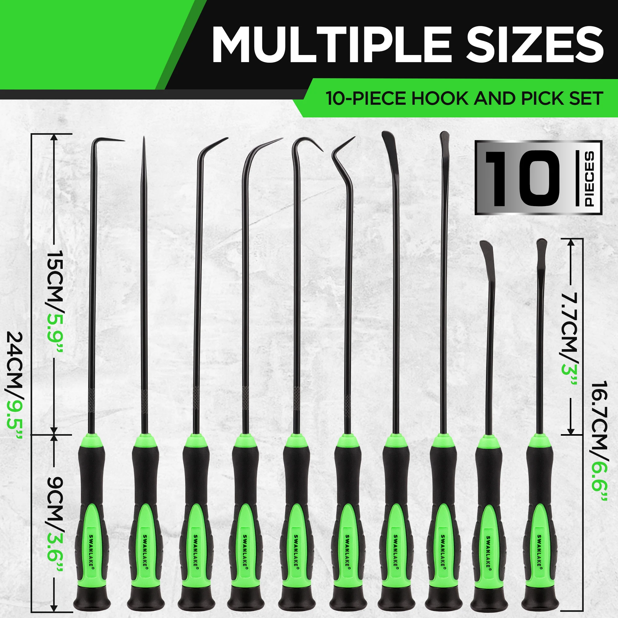 SEDY 10-Piece Car Pick&Hook Set O Ring Oil Seal Gasket Puller Remover Craft Hand Tool