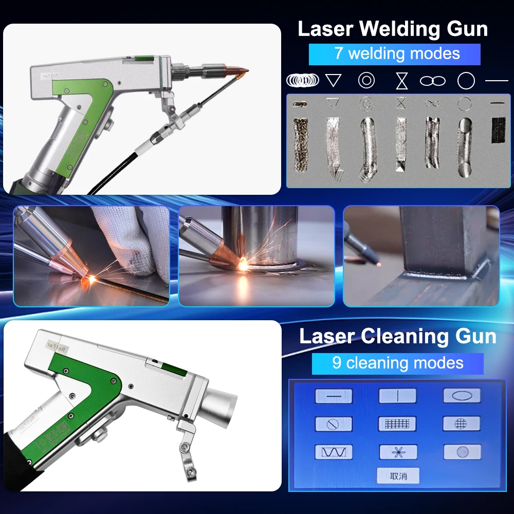 4 IN 1 Raycus Laser Welder 1500W/2000W/3000W 380V Fiber Laser Welding Cleaning Cutting Machine Double Pendulum Model EU Stock