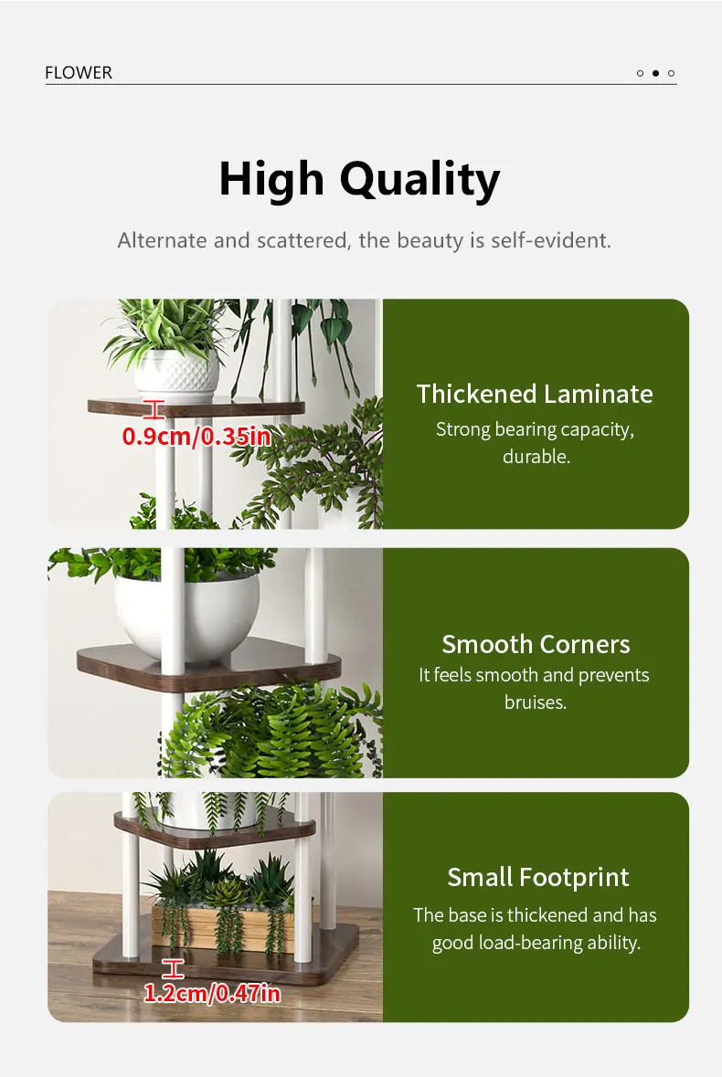 Plant Stand - All-Season Outdoor Flower Shelf With Multi-Tier Space-Saving Design For Balcony, Garden & Patio Living Room
