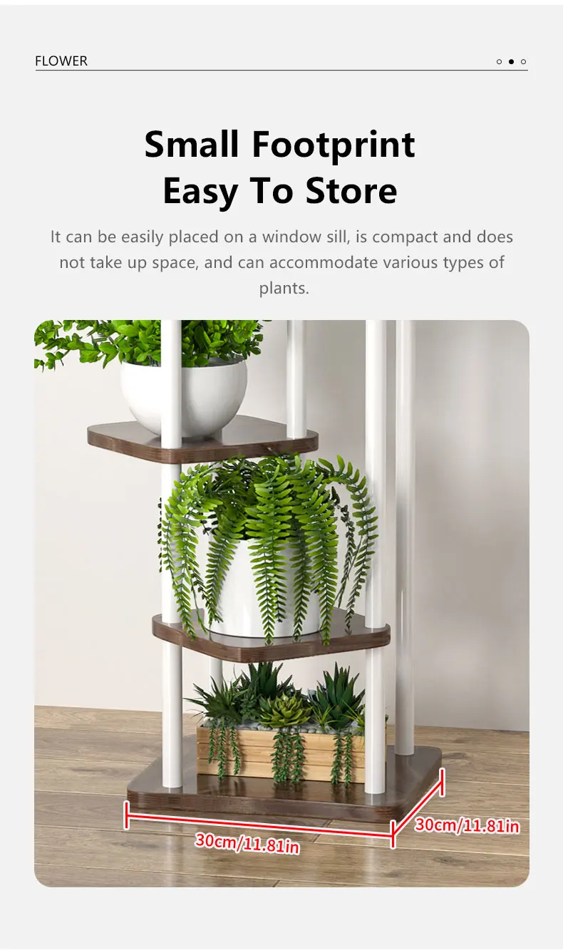 Plant Stand - All-Season Outdoor Flower Shelf With Multi-Tier Space-Saving Design For Balcony, Garden & Patio Living Room
