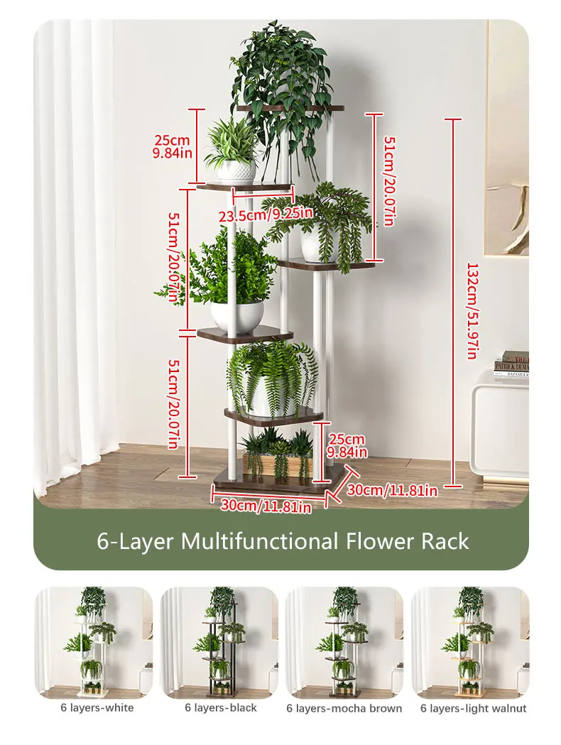 Plant Stand - All-Season Outdoor Flower Shelf With Multi-Tier Space-Saving Design For Balcony, Garden & Patio Living Room