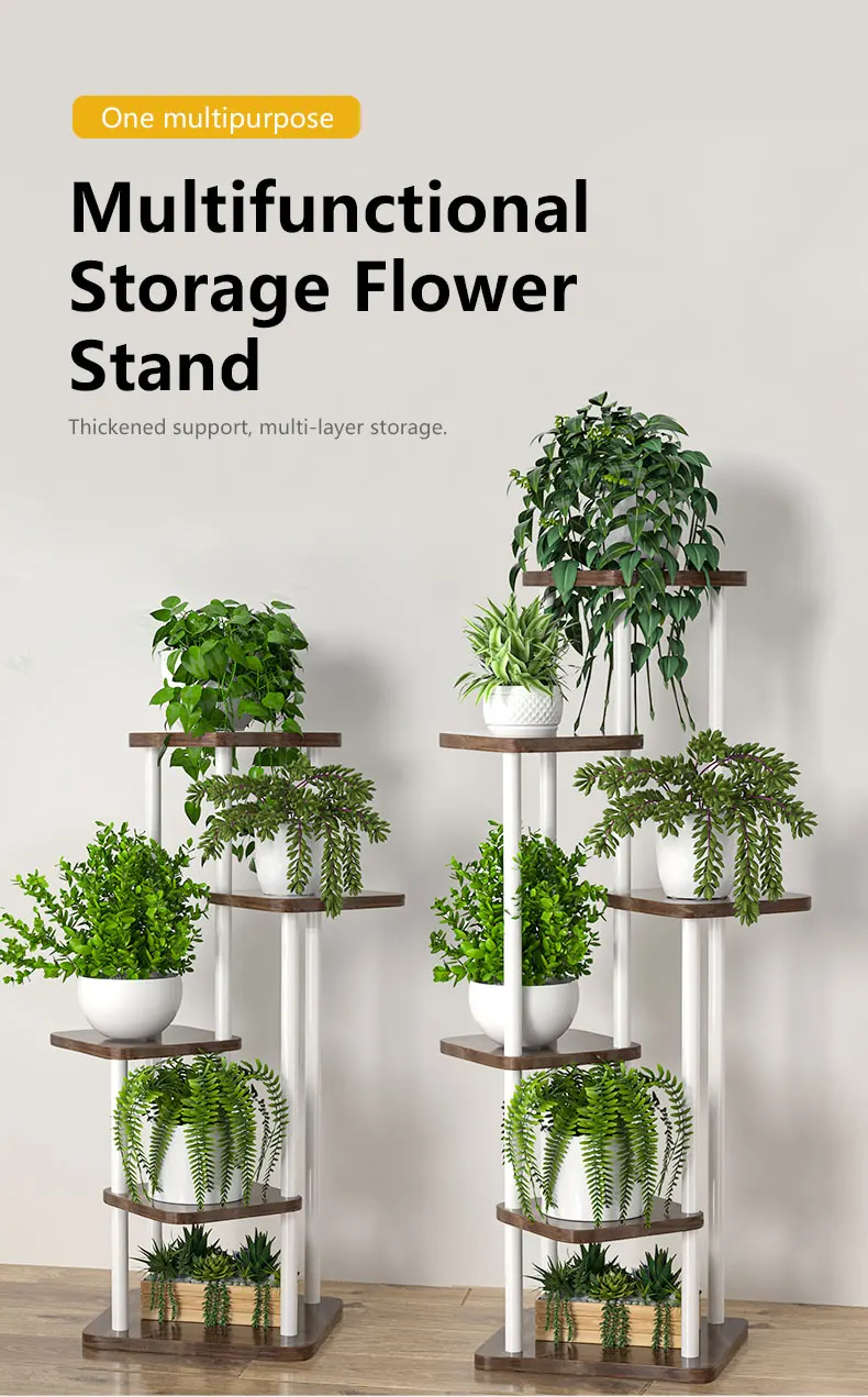 Plant Stand - All-Season Outdoor Flower Shelf With Multi-Tier Space-Saving Design For Balcony, Garden & Patio Living Room