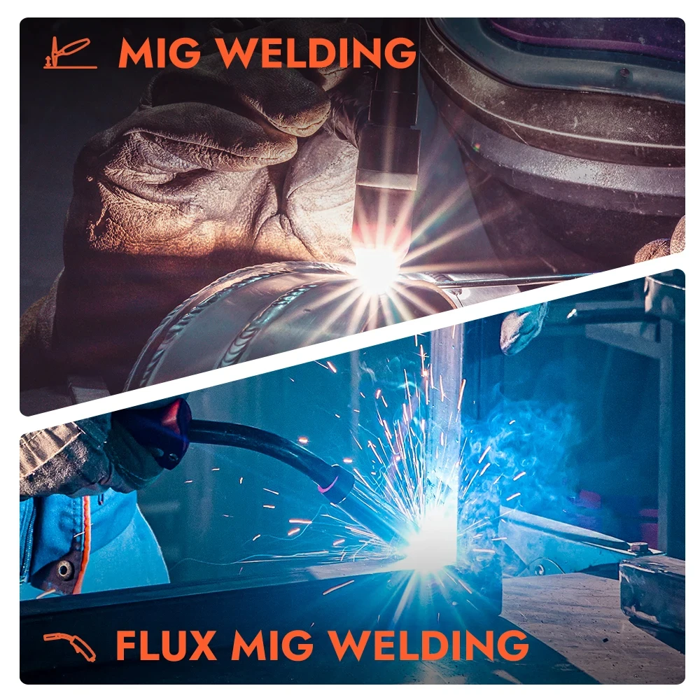 HZXVOGEN MIG145 No Gas Semi-automatic MIG Welding Machine For Gasless Iron Soldering Portable Inverter Welder Flux Cored Wire