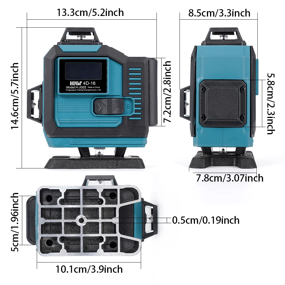 4D 16-line laser horizontal self-leveling green beam 360° cross-line with touch screen for tile laying and ceiling installation