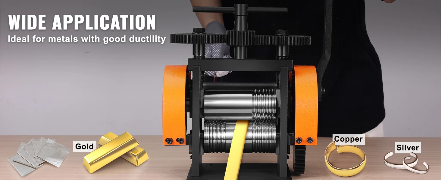 SucceBuy 45/57/75/76 mm Jewelry Rolling Mill Machine 3in1 Multi-function Rolling Mill to Metal Jewelry Making Sheet Square Wire