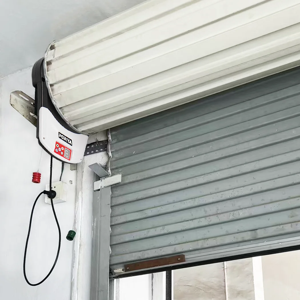 PORIYA Automatic Roller Door Opener 1200N Motor Garage Door Roller W/ Remote Control