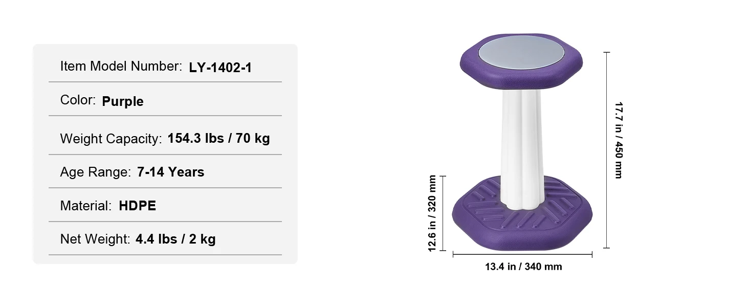 SucceBuy Kids Wobble Chair Active Chair w/ Cushion Wobble Stool Improves Focus Posture and Children Ideal for Schools and Home