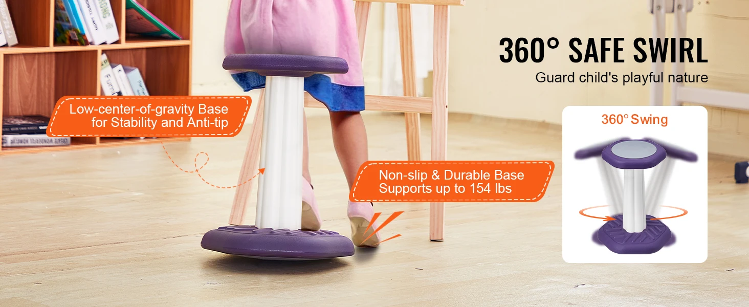 SucceBuy Kids Wobble Chair Active Chair w/ Cushion Wobble Stool Improves Focus Posture and Children Ideal for Schools and Home