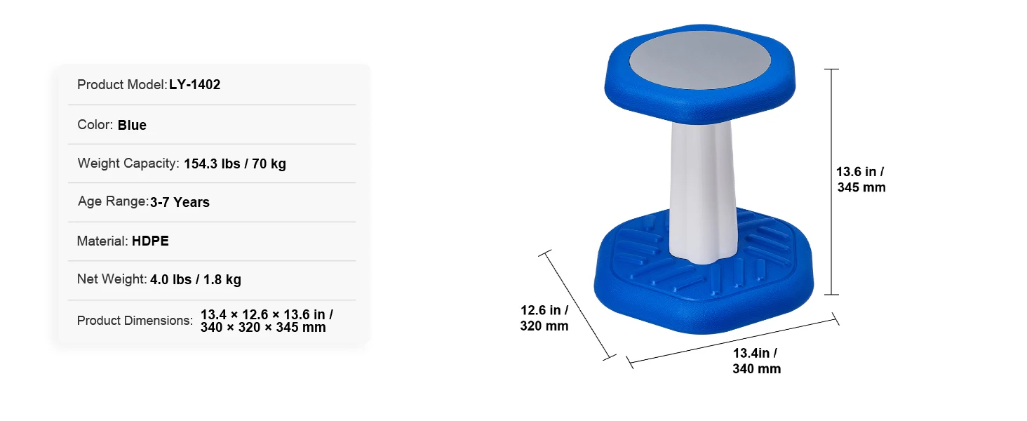 SucceBuy Kids Wobble Chair Active Chair w/ Cushion Wobble Stool Improves Focus Posture and Children Ideal for Schools and Home