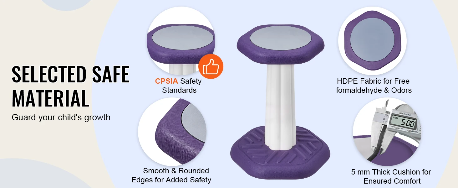 SucceBuy Kids Wobble Chair Active Chair w/ Cushion Wobble Stool Improves Focus Posture and Children Ideal for Schools and Home