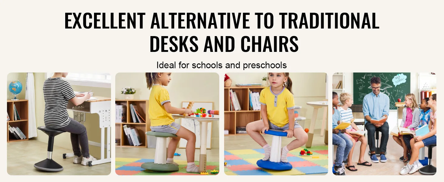 SucceBuy Kids Wobble Chair Active Chair w/ Cushion Wobble Stool Improves Focus Posture and Children Ideal for Schools and Home