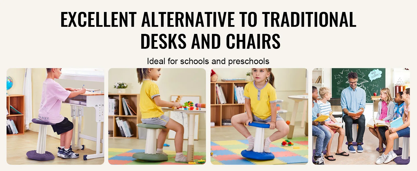 SucceBuy Kids Wobble Chair Active Chair w/ Cushion Wobble Stool Improves Focus Posture and Children Ideal for Schools and Home