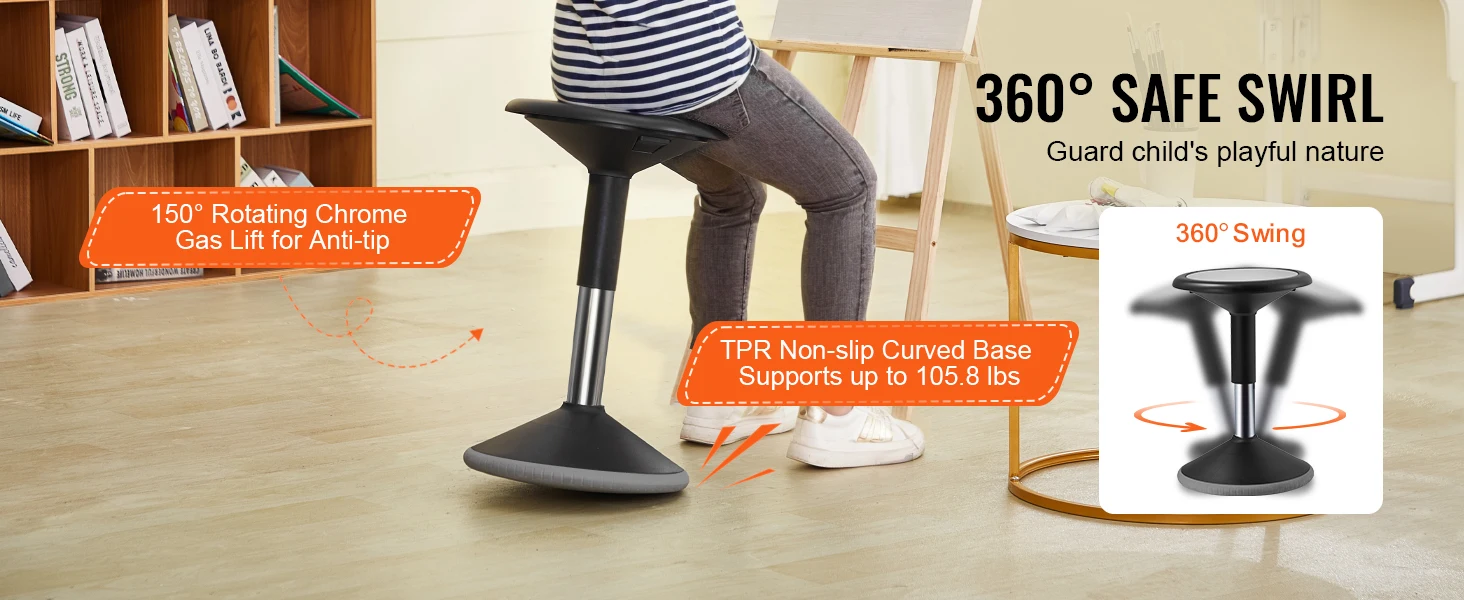 SucceBuy Kids Wobble Chair Active Chair w/ Cushion Wobble Stool Improves Focus Posture and Children Ideal for Schools and Home