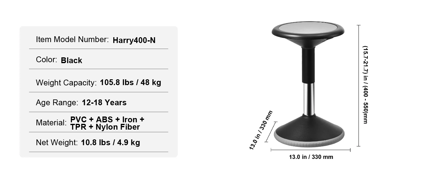 SucceBuy Kids Wobble Chair Active Chair w/ Cushion Wobble Stool Improves Focus Posture and Children Ideal for Schools and Home