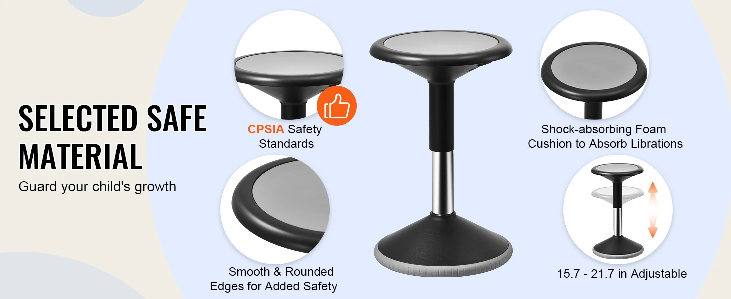 SucceBuy Kids Wobble Chair Active Chair w/ Cushion Wobble Stool Improves Focus Posture and Children Ideal for Schools and Home