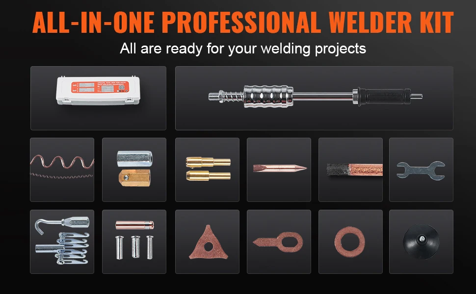 SucceBuy Stud Welder Repair Kit 1.8KW Auto Body Spot Welding Dent Puller Machine w/ 7 Welding Modes for Car Truck Dent Repair