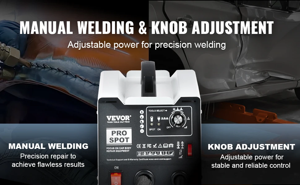 SucceBuy Stud Welder Repair Kit 1.8KW Auto Body Spot Welding Dent Puller Machine w/ 7 Welding Modes for Car Truck Dent Repair
