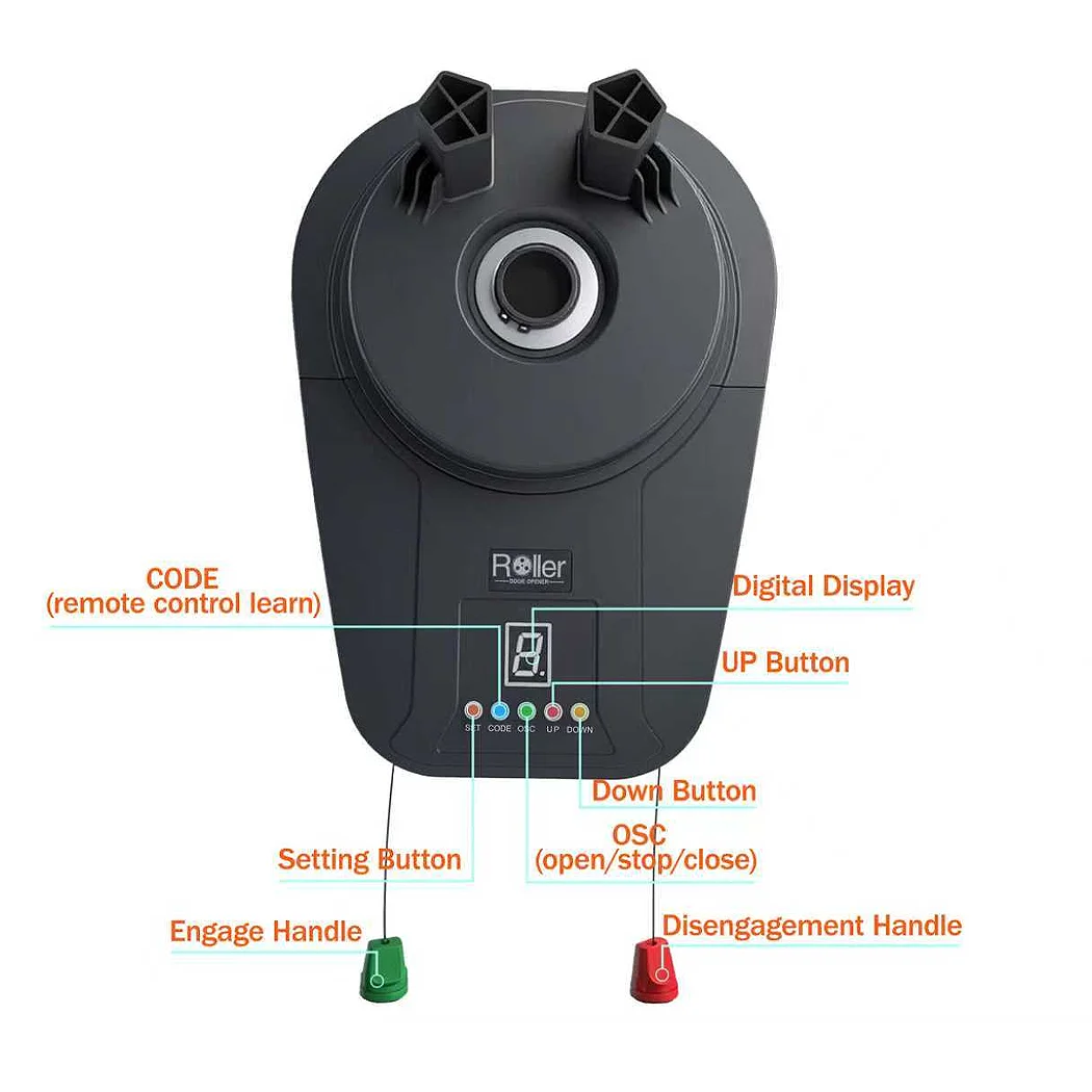 PORIYA Automatic Roller Door Opener Smart Garage Door Roller W/ Remote Control