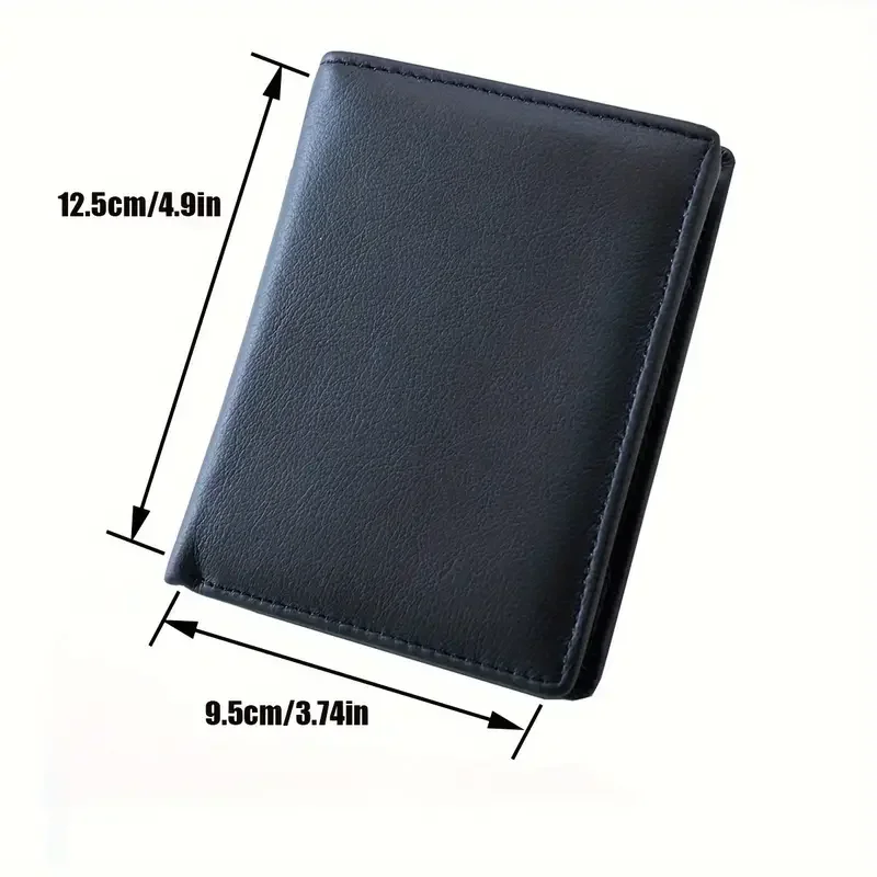 Men's Wallet Genuine Leather Wallets For Men Coin Purse Vintage Vertical Short Credit Card Holder Money Bag Men's RFID Wallet